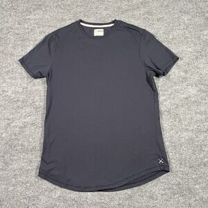 Cuts‎ Curve Hem Shirt Mens Medium Navy Blue Short Sleeve Active Crewneck Tee